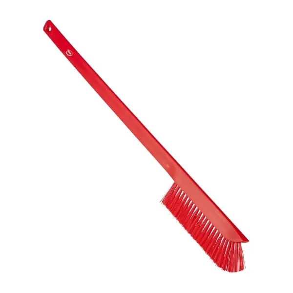 Vikan Ultraschmale Reinigungsbürste mit langem Stiel, 600 mm, medium rot