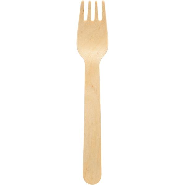 Einweg-Holzbesteck Gabel  aus Birkenholz, 16 cm 1 Pack = 100 Stück