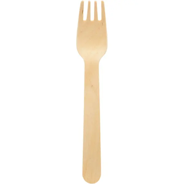 Einweg-Holzbesteck Gabel  aus Birkenholz, 16 cm 1 Pack = 100 Stück