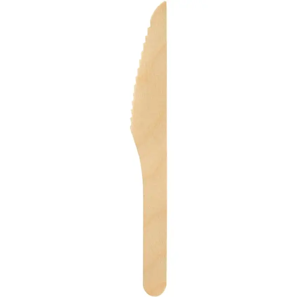Einweg-Holzbesteck Messer aus Birkenholz, 16 cm 1 Pack = 100 Stück