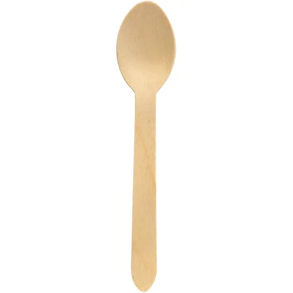 Einweg-Holzbesteck Löffel aus Birkenholz, 16 cm 1 Pack = 100 Stück