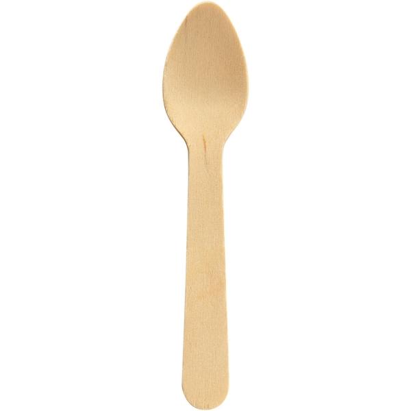 Einweg-Holzbesteck Kaffeelöffel aus Birkenholz, 11 cm 1 Pack = 100 Stück