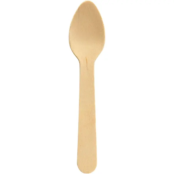 Einweg-Holzbesteck Kaffeelöffel aus Birkenholz, 11 cm 1 Pack = 100 Stück