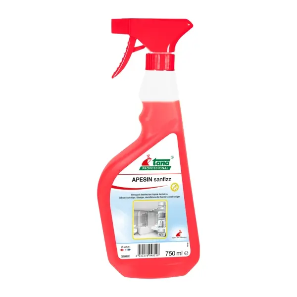 TANA APESIN sanfizz Gebrauchsfertiger, flüssiger, desinfizierender Sanitärschnellreiniger 750 ml Flasche