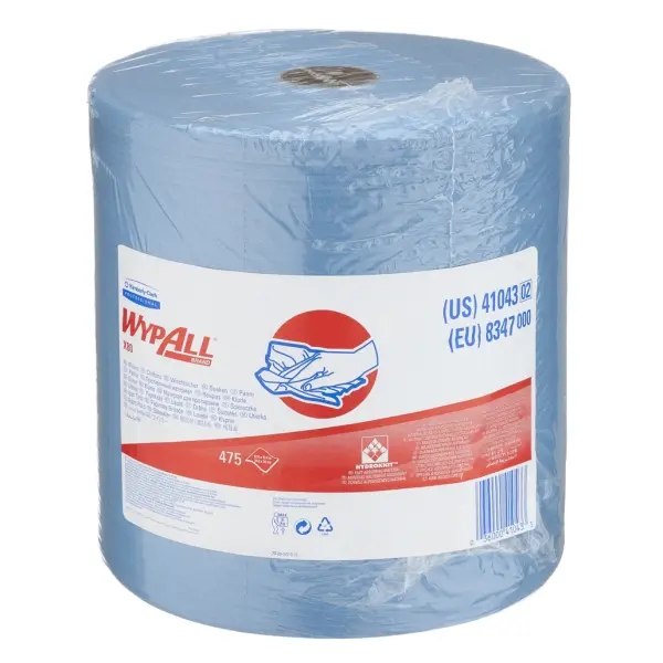 Kimberly-Clark WypAll X80 wiederverwendbare Reinigungstücher 1-lagig, 31 x 31,5 cm, blau 1 Rolle = 475 Blatt