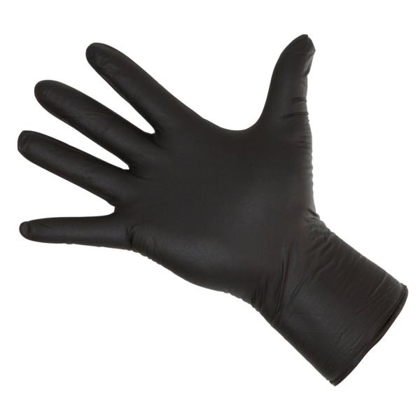 KERBL Nitril Einmalhandschuhe Long Black puderfrei unsteril 30 cm lang, schwarz, Gr. XXL 1 Box = 50 Stück