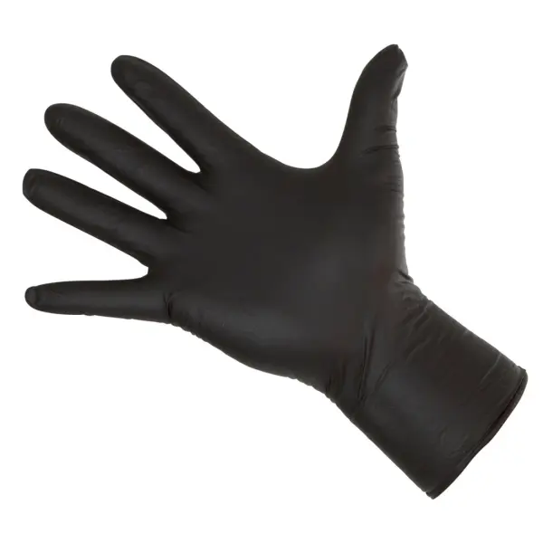 KERBL Nitril Einmalhandschuhe Long Black puderfrei unsteril 30 cm lang, schwarz, Gr. XXL 1 Box = 50 Stück 