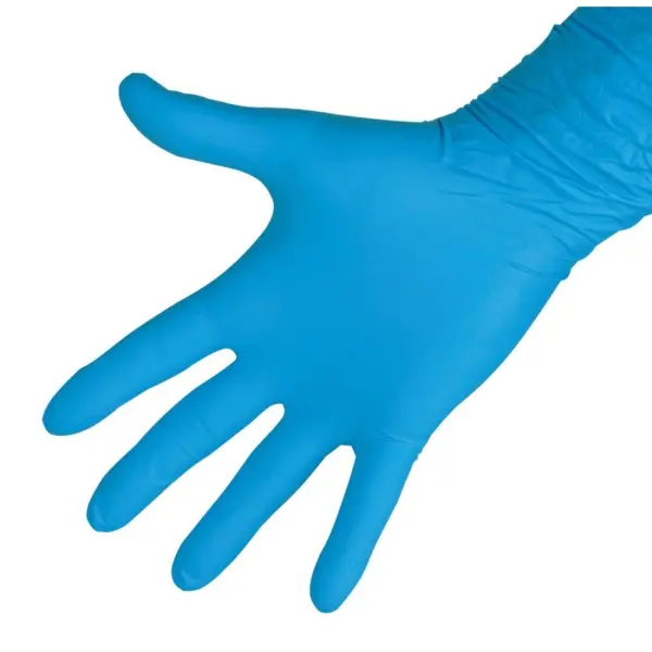 KERBL Nitril Einmalhandschuhe Profi puderfrei unsteril 30 cm lang, blau, Gr. L 1 Box = 50 Stück
