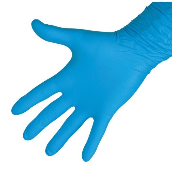 KERBL Nitril Einmalhandschuhe Profi puderfrei unsteril 30 cm lang, blau, Gr. XL 1 Box = 50 Stück