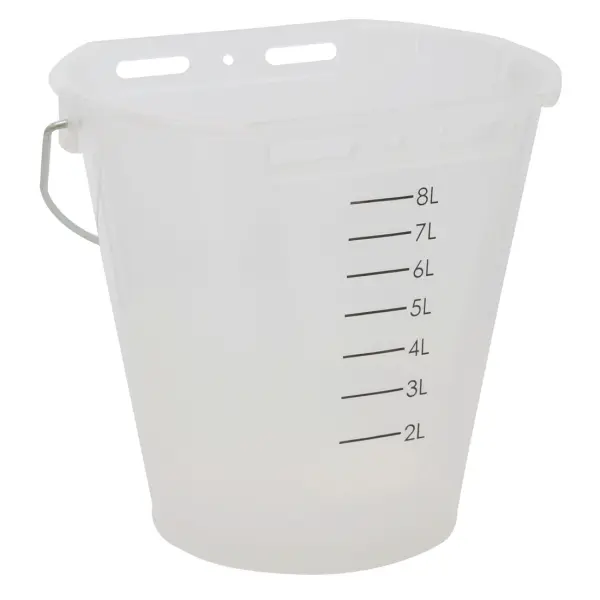 KERBL Tränkeeimer mit Skala 8 Liter  weiß transparent