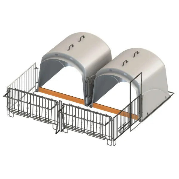 KERBL CalfHouse Premium XL. Doppel- Umzäunung +Tränke-/Troghalter  