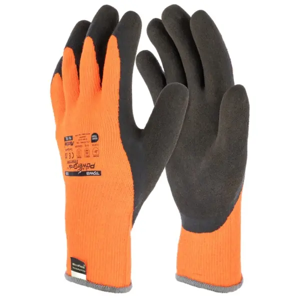 KERBL PowerGrab Thermo orange Feinstrickhandschuh mit Acrylfutter Gr. 7 / S