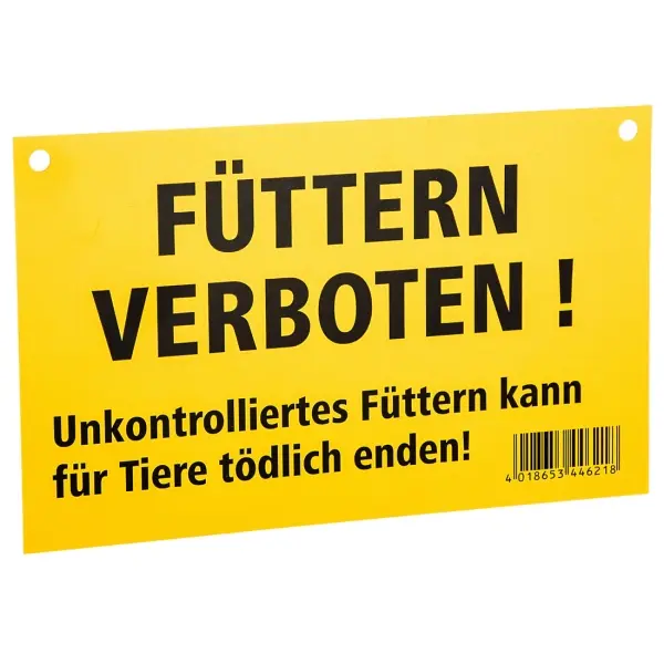 KERBL Warnschild gelb "Füttern verboten!"