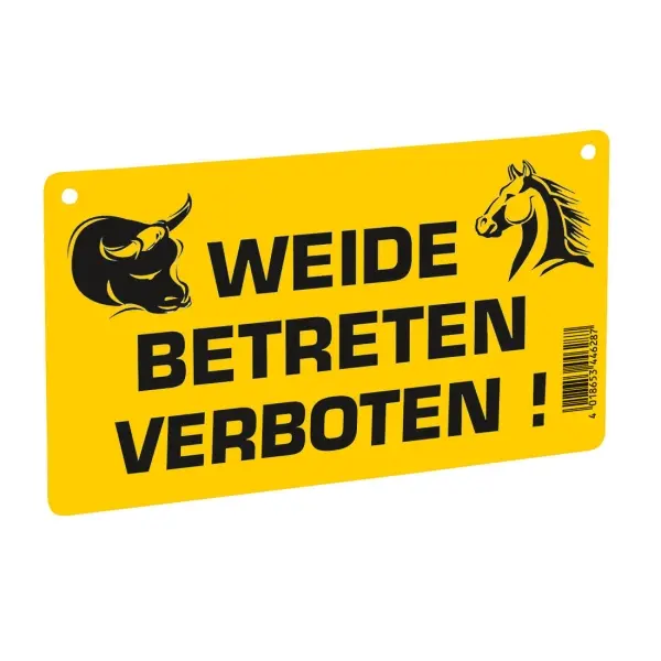 KERBL Warnschild gelb "Weide betreten verboten!"