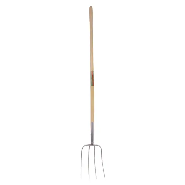 KERBL Aktions-Dunggabel mit Stiel 4-Zinken aus verzinktem Stahl gewachster Eschenstiel 135 cm