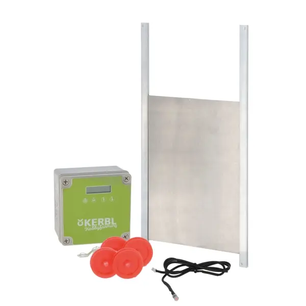 KERBL Automatische Hühnertür  Komplett-Set inkl. Schiebetür Türgröße 300 x 400 mm