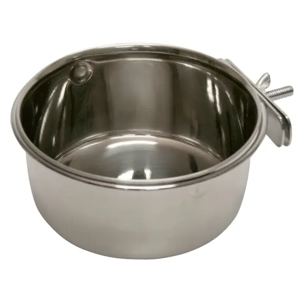 KERBL Edelstahlnapf 600 ml. 12 cm Schraubbefestigung für Nager  