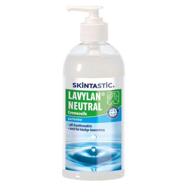 SKINTASTIC® LAVYLAN® NEUTRAL Parfümfreie Cremeseife für Druckspender 500 ml Pumpflasche