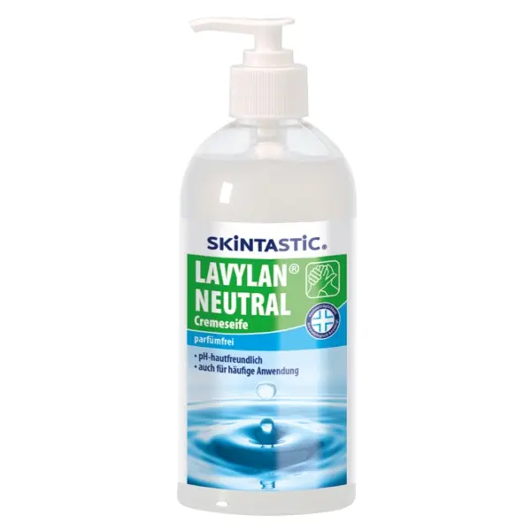 SKINTASTIC® LAVYLAN® NEUTRAL Parfümfreie Cremeseife für Druckspender 500 ml Pumpflasche