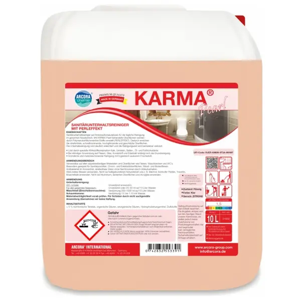 ARCORA KARMA PEARL Sanitärunterhaltsreiniger mit Perleffekt 10 l Kanister
