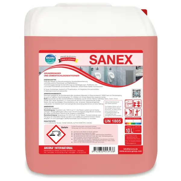 ARCORA Sanex Grundreiniger und Zementschleierentferner 10 l Kanister