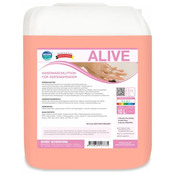 ARCORA ALIVE Handwaschlotion für Seifenspender 10 l Kanister