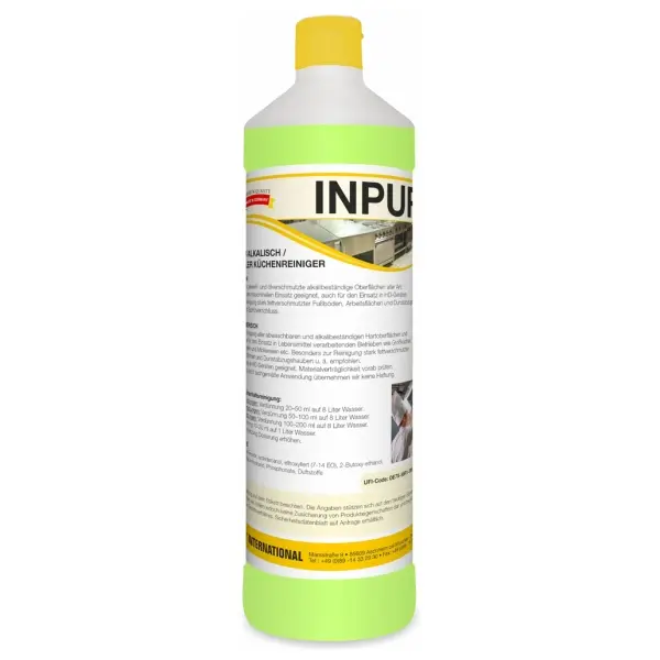 ARCORA INPUR alkalisch, kraftvoller Küchenreiniger und Fettlöser, 1 l Flasche 1 Karton = 12 Flaschen