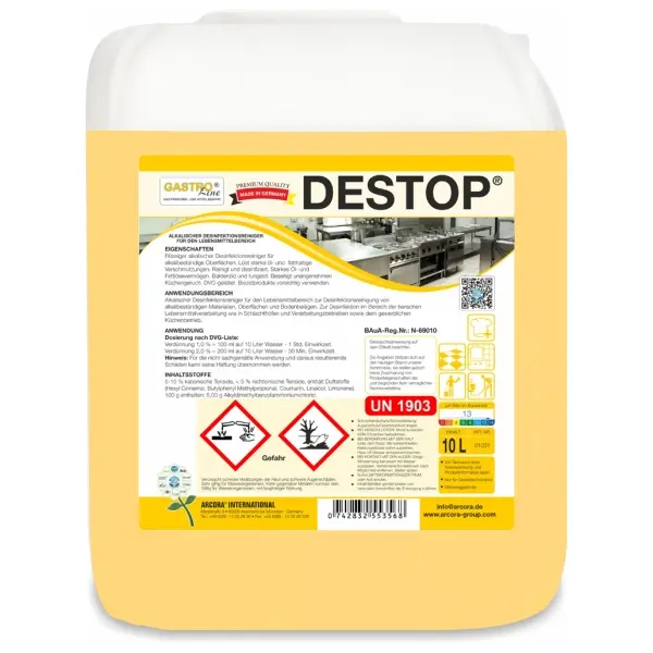 ARCORA DESTOP Alkalischer Desinfektionsreiniger 10 l Kanister