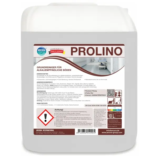 ARCORA Prolino Grundreiniger für alkaliempfindliche Böden 10 l Kanister