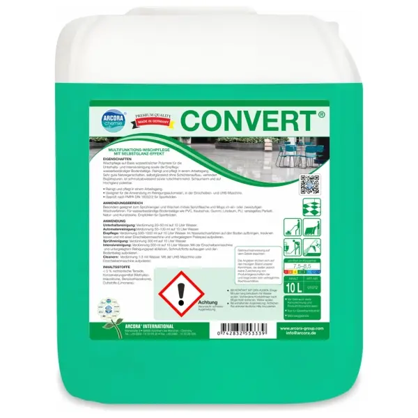ARCORA CONVERT Multifunktions-Wischpflege mit Selbstglanz-Effekt 10 l Kanister