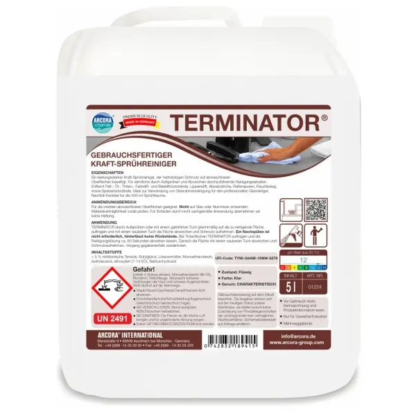 ARCORA TERMINATOR gebrauchsfertiger Kraft-Sprühreiniger 5 l Kanister