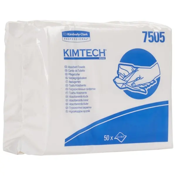 Kimberly-Clark Kimtech saugfähige Pflegetücher 38 x 32 cm, weiß 1 Pack = 20 x 50 Tücher