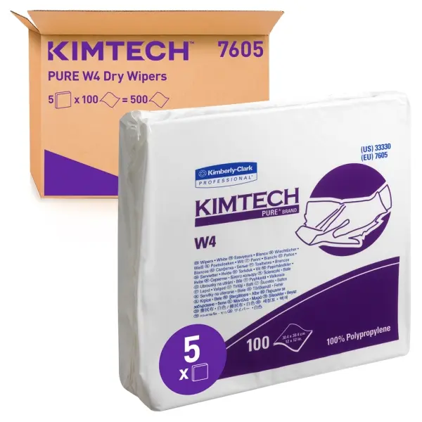 Kimberly-Clark Kimtech PURE W4 Wischtücher 30,4 x 30,4 cm, weiß 1 Karton = 5 x 100 Tücher