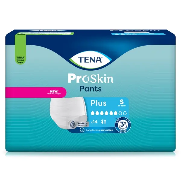 TENA ProSkin Pants Plus Gr. S Windelhosen für mittelschwere Inkontinenz 1 Beutel = 14 Stück