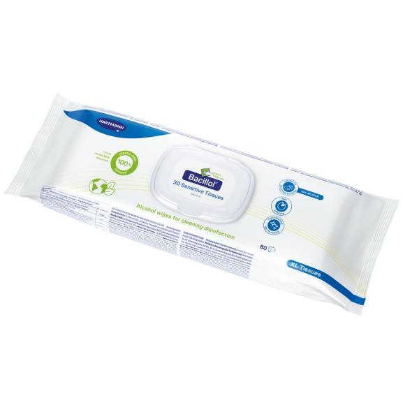 Bacillol 30 Sensitive Green Tissues XL Desinfektionstücher 20 x 30 cm 1 Pack = 80 Tücher