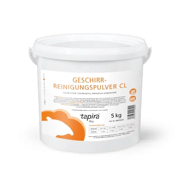 tapira Plus Geschirrreinigungspulver CL mit Kalkblocker, chlorhaltig 5 kg Eimer