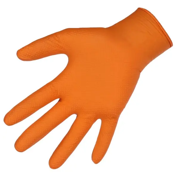 KERBL Nitril Einmalhandschuh X-Grip 24 cm lang, orange, lebensmittelecht, puderfrei, latexfrei, Gr. XXL 1 Box = 50 Stück