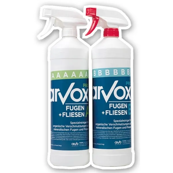 Arvox Pro FUGEN + FLIESEN 2-Komponenten-Reiniger 2 x 1 l Flasche A + B