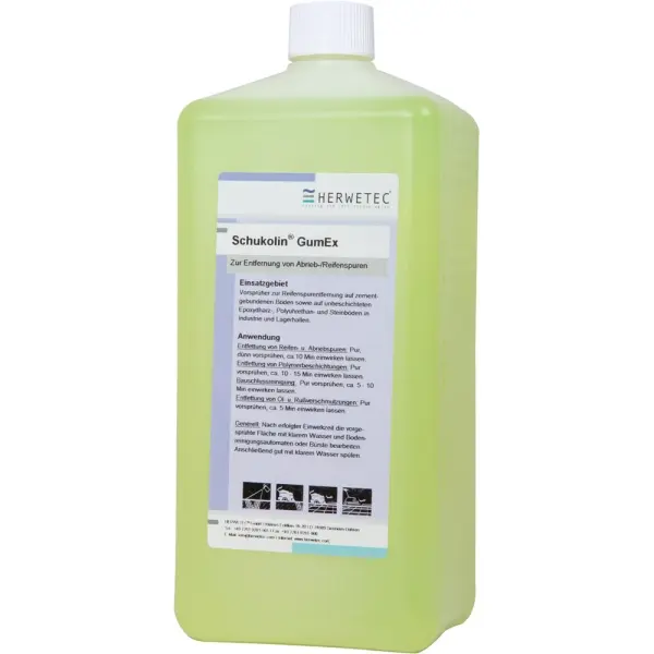 HERWETEC Schukolin® GumEx starker Spezialreiniger mit Lösungsvermittlern 1 l Euroflasche