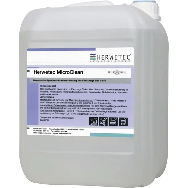 HERWETEC MicroClean Kennzeichnungsfreier Intensivreiniger 10 l Kanister