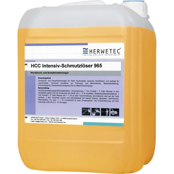 HERWETEC HCC Intensiv-Schmutzlöser 965 Hochdruck- und Dampfstrahlreiniger 10 l Kanister