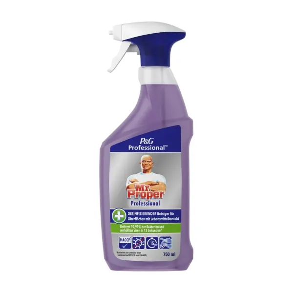 P&G Mr. Proper Desinfizierender Reiniger für Oberflächen mit Lebensmittelkontakt 750 ml Flasche