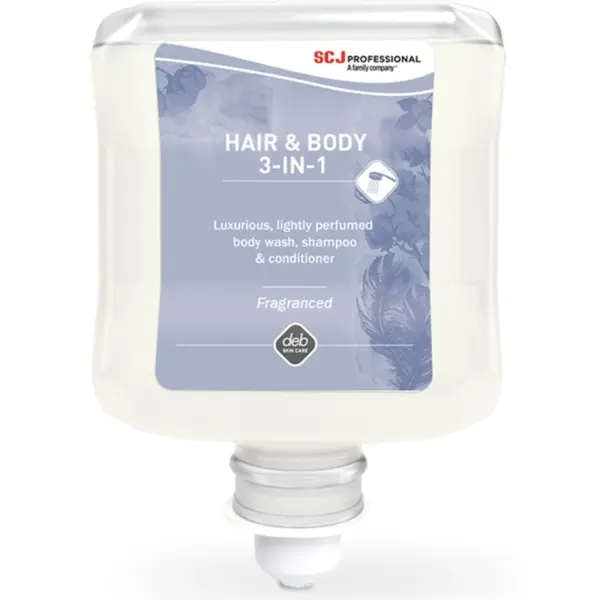 SC Johnson HAIR & BODY 3-in-1 Luxuriöse 3-in-1 Duschcreme Shampoo und Conditioner 1 l Kartusche
