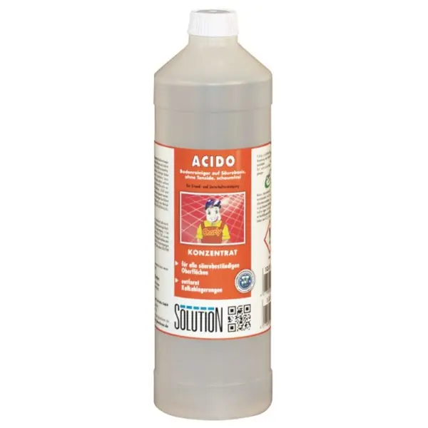 SOLUTION Acido Tensidfreier Bodenreiniger auf Säurebasis. 1 l Flasche