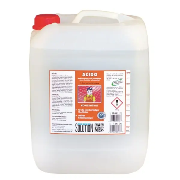 SOLUTION Acido Tensidfreier Bodenreiniger auf Säurebasis. 10 l Kanister