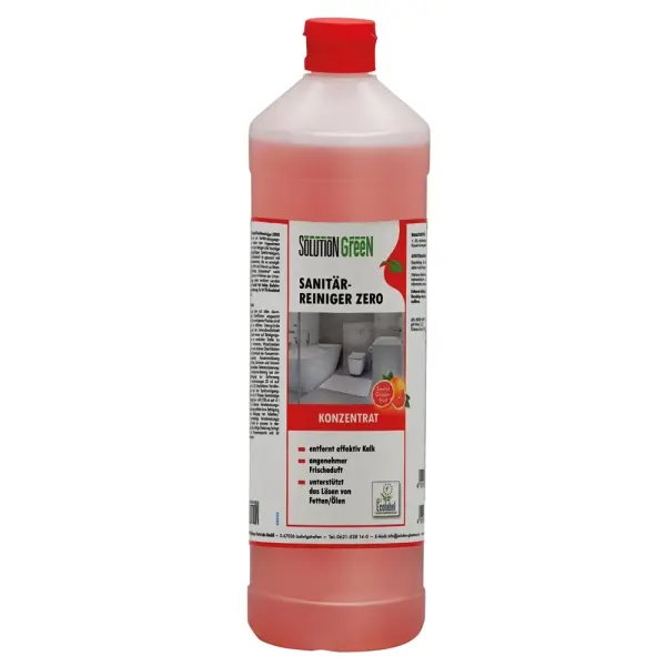 SOLUTION GreeN Sanitärreiniger ZERO Konzentrat mit EU-Label 1 l Flasche