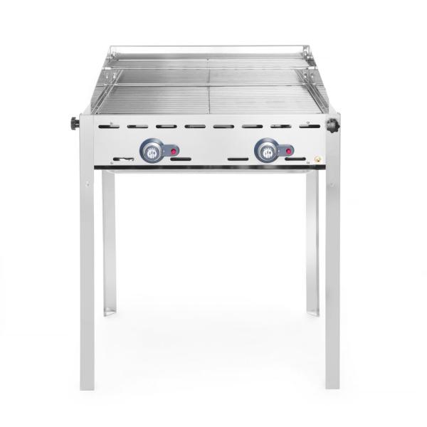 HENDI Grillsystem Green Fire 2 Brenner Profi Line 2 Edelstahl Grillroste Gastronorm 1/1, 11,6kW, 740 x 612 x 825 mm