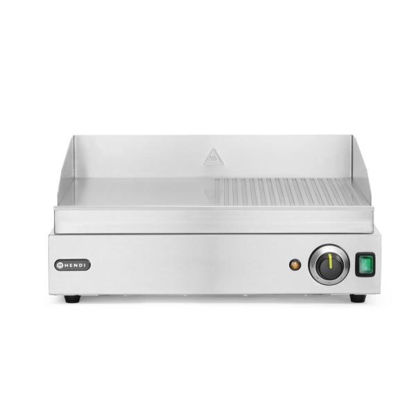 HENDI Grillplatte Profi Line 1/2 glatt 1/2 gerillt 230V / 2400W 550 x 435 x 245 mm