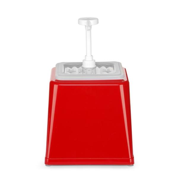 HENDI Pump-Saucenspender 2,5 l, Rot 230 x 210 x 327 mm