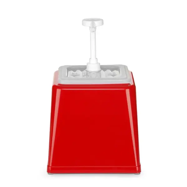 HENDI Pump-Saucenspender 2,5 l, Rot 230 x 210 x 327 mm  
